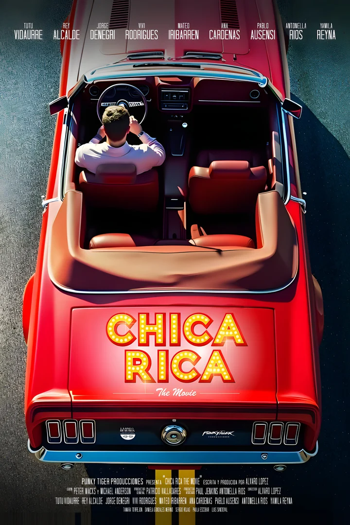 Official poster: the red Mustang seen from above, with